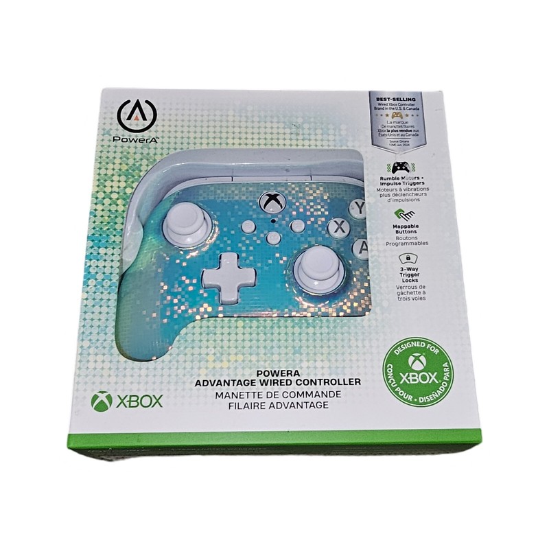 PowerA Advantage Wired Xbox Controller Disco Ball XBGPADWI Open Box Tested Works
