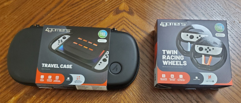 Ends 6/8 11AM PST! 4 Gamers Switch Travel Pack + 2 Twin Racing Wheels