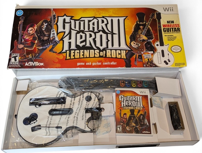 Nintendo Wii Guitar Hero 3 Legends of Rock Guitar & Game NEW MISSING STICKERS