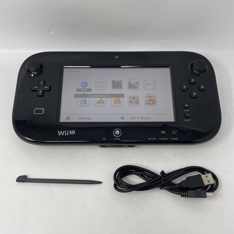 Nintendo WUP-010 (USA) Black Wii U Gamepad, Stylus, Charger – Tested & Working