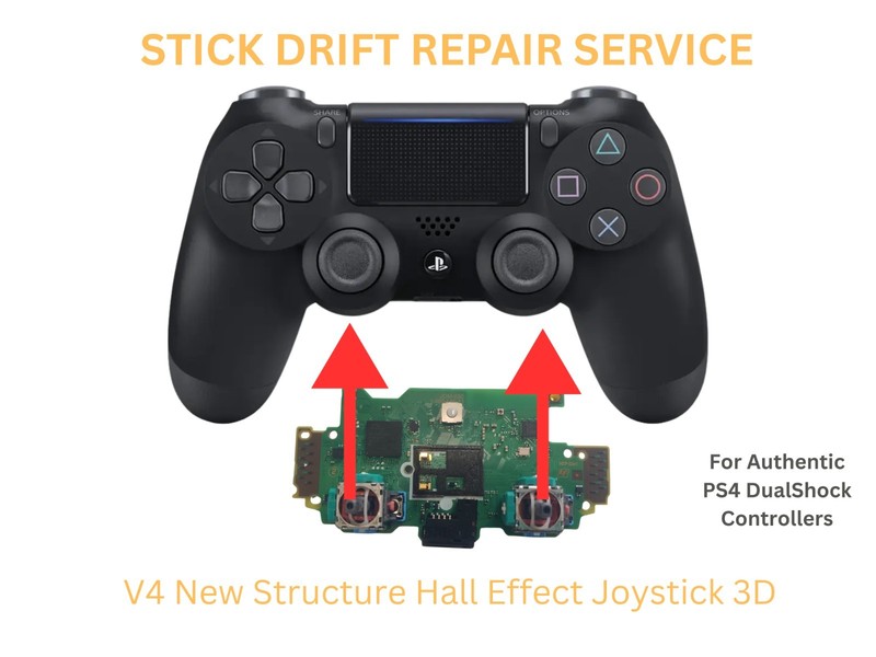 PlayStation 4 Controller Repair Fix Stick Drift with Hall Effect Joysticks Mail