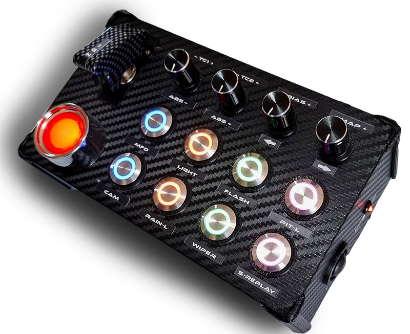 Button Box Console Sim Racing Competizione Illuminated Buttons RGB Start Engine gallery