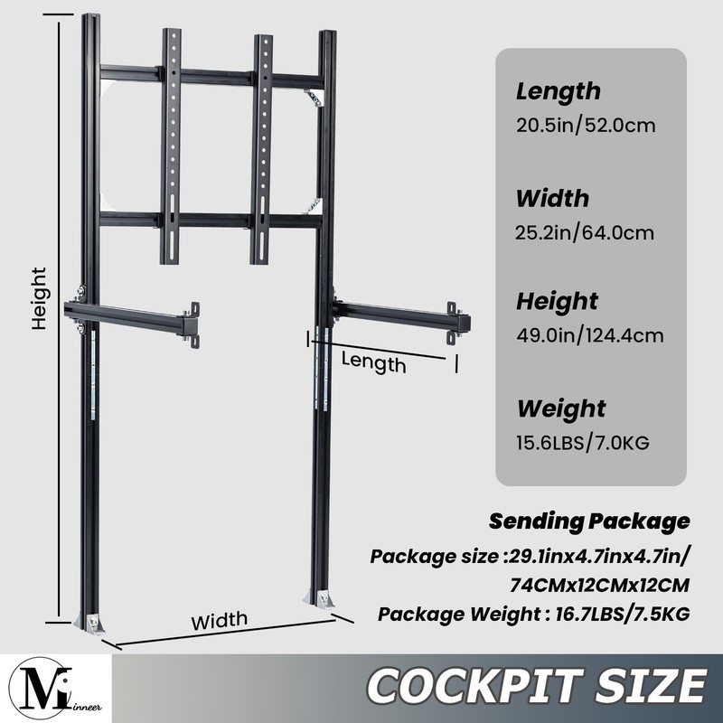 Minneer Monitor Stand Fit for 3060 Aluminum Racing Simulator Cockpit Our Store gallery