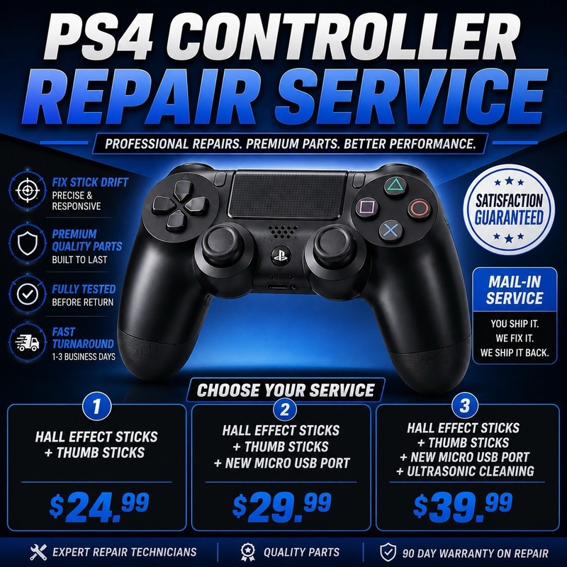 PS4 Controller Repair Service – Hall Effect Joystick Upgrade