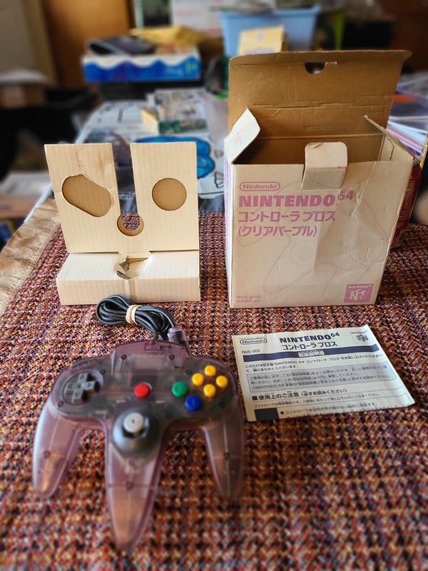 Atomic Purple N64 Controller Complete Cib Nintendo 64 Japanese Authentic