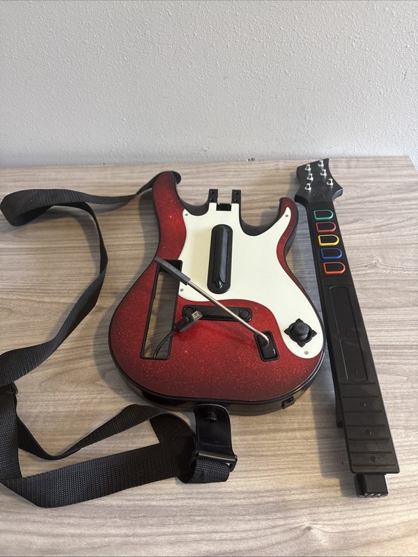 Nintendo Wii Guitar Hero Sunburst Red Octane Wireless Controller Works Missing