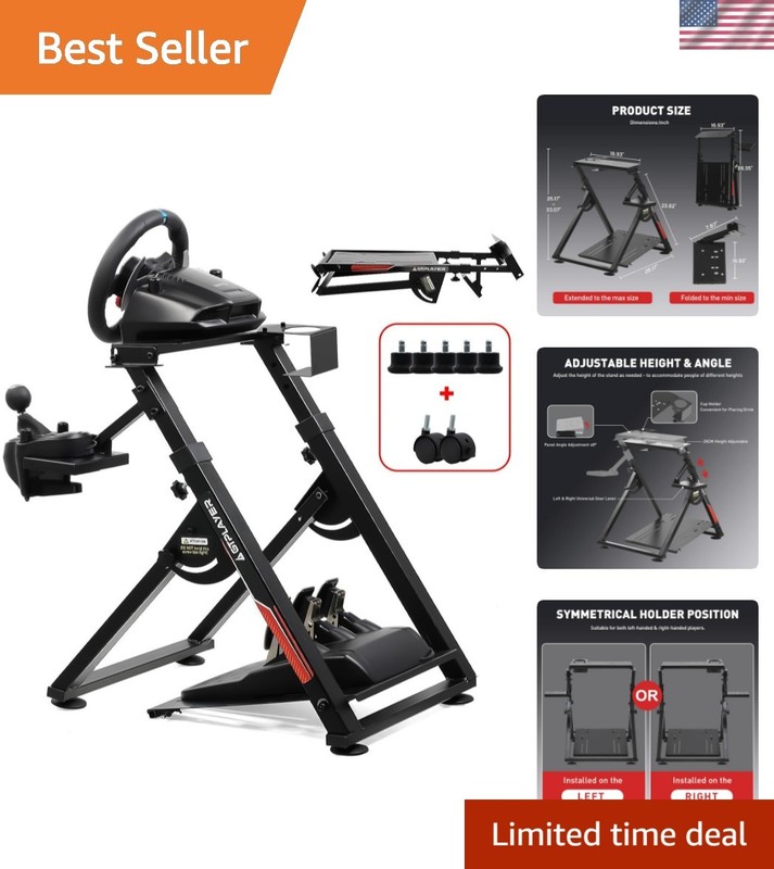 Space-Saving Sim Racing Wheel Stand – High-Strength Carbon Steel Construction