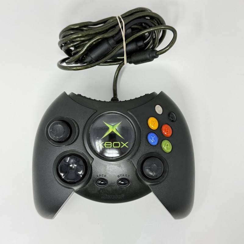 Microsoft Xbox Original Duke Controller OEM Black Breakaway Cable Tested