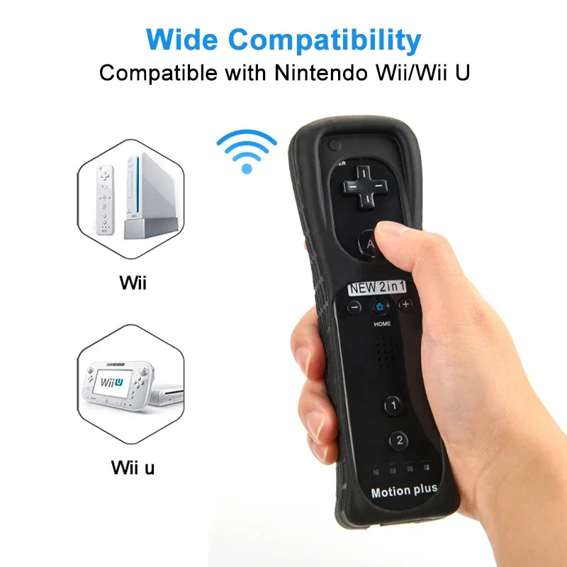 2 in 1 Wireless Bluetooth Remote Controller For Wii Wii U Controle Optional Moti gallery