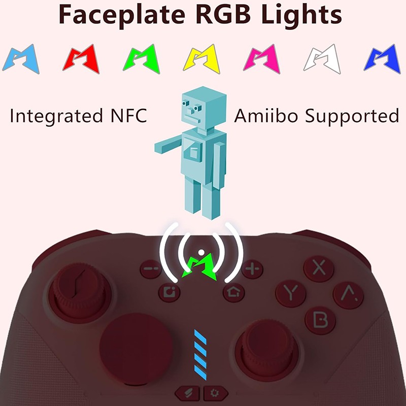 Switch Pro Controller Wireless Gamepad with Vibration ALPS Joysticks Turbo Pink gallery