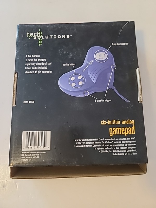 Vtg Six-Button Analog Gamepad Model TS62D IBM PC-AT Tech Solutions - Untested gallery