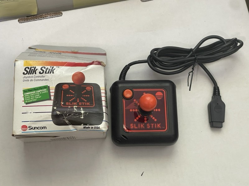 Suncom Slick Stick Joystick Controller SSK002 Commodore / Atari / Original Box