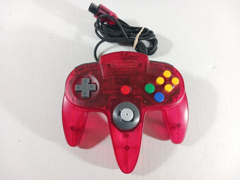 Nintendo 64 Watermelon Fantastic Red Controller N64 Tested Good Stick Taped Wire