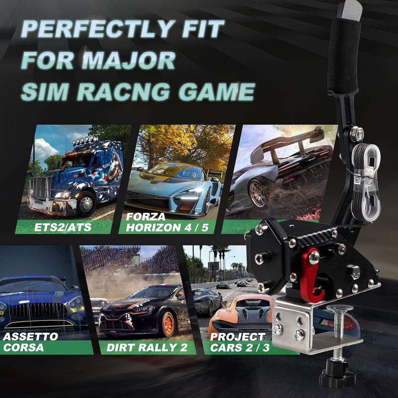 Red Handbrake & Clamp Kit For X1 XSS XSX G920 PC-USB Racing Games Steering Wheel gallery