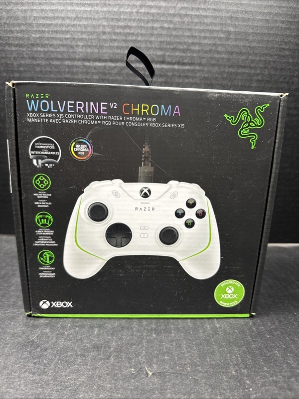 Razer Wolverine V2 Chroma, Wired Controller for Xbox, White, New!