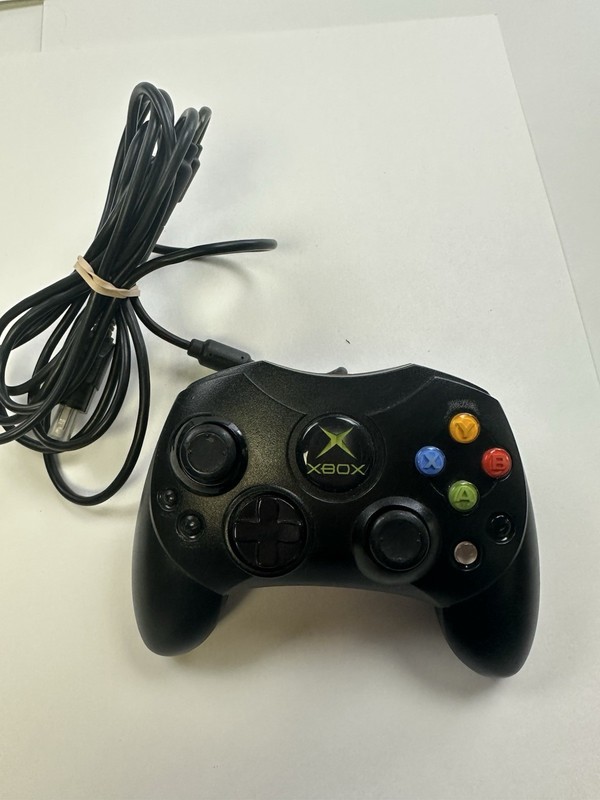 Original Xbox OEM S Type Black Controller (X08-69873) With Breakaway Tested
