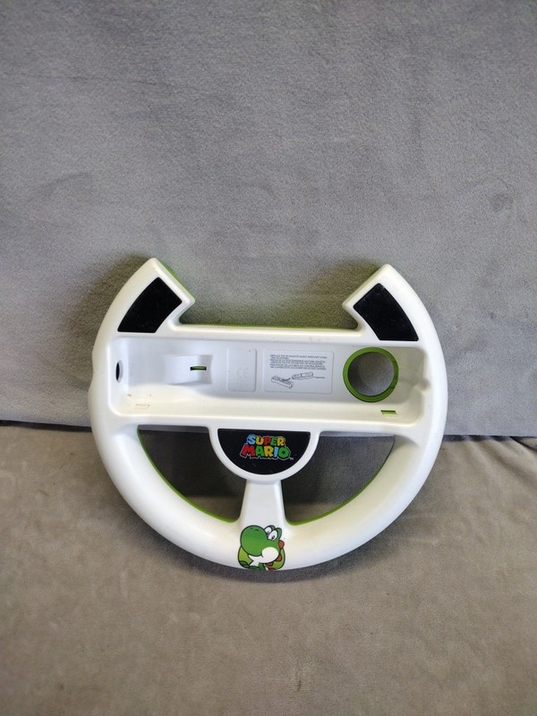 Yoshi Mario Kart Nintendo Wii Racing Steering Wheel White & Green