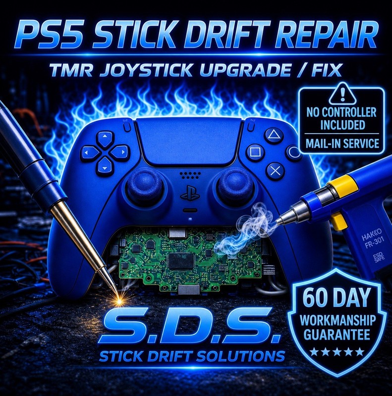 PS5 DualSense Stick Drift Fix / Repair TMR Joystick Upgrade SERVICE Mail-in ONLY