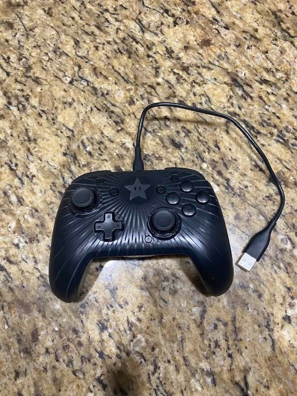 PDP Nintendo Switch Faceoff Wired Pro Controller 500-056 Black Super Mario Star