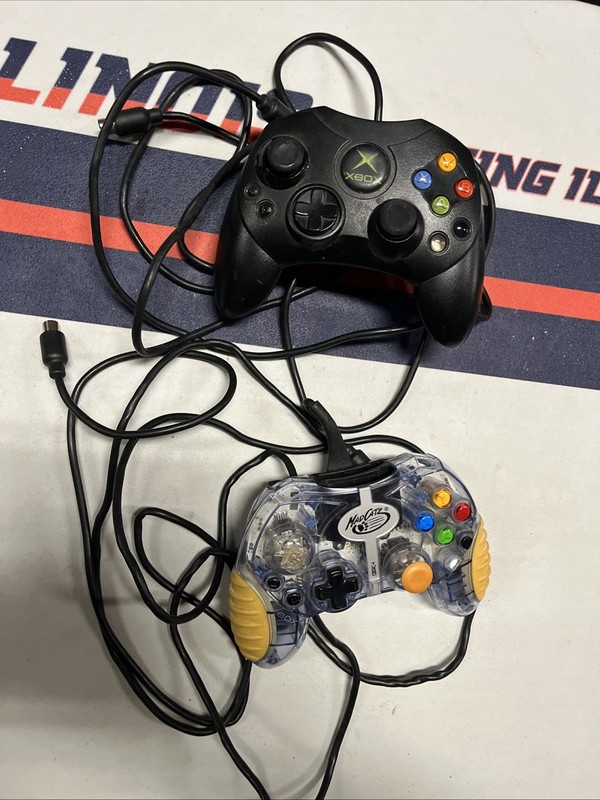 Original Xbox OEM Controller S Type Black X08-69873 + Mad Catz Turbo