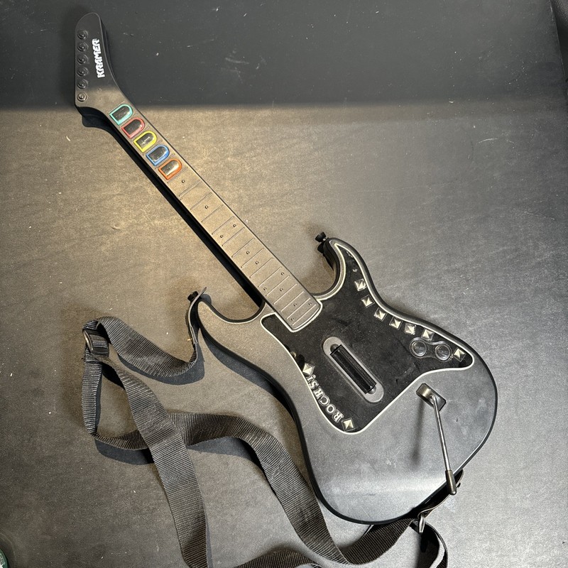 Kramer Striker PS2 Wireless Black Guitar Hero Controller NO DONGLE with Strap
