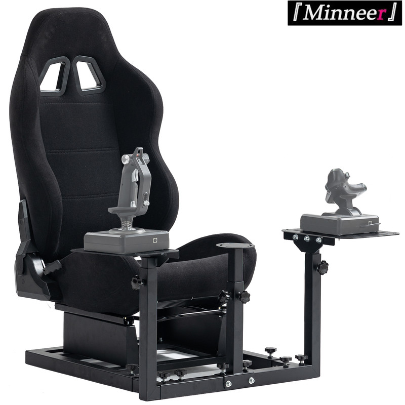 Minneer Flight Sim Cockpit With Seat Fit Thrustmaster Hotas Warrhog Logitech X52