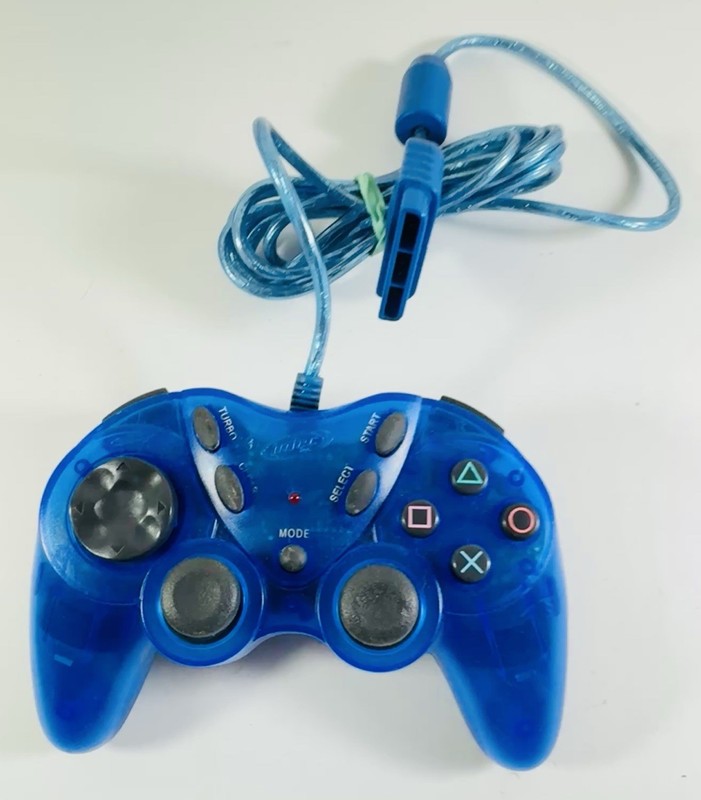 INTEC Playstation 2 PS2-6002-B Clear Blue Controller Tested ML442