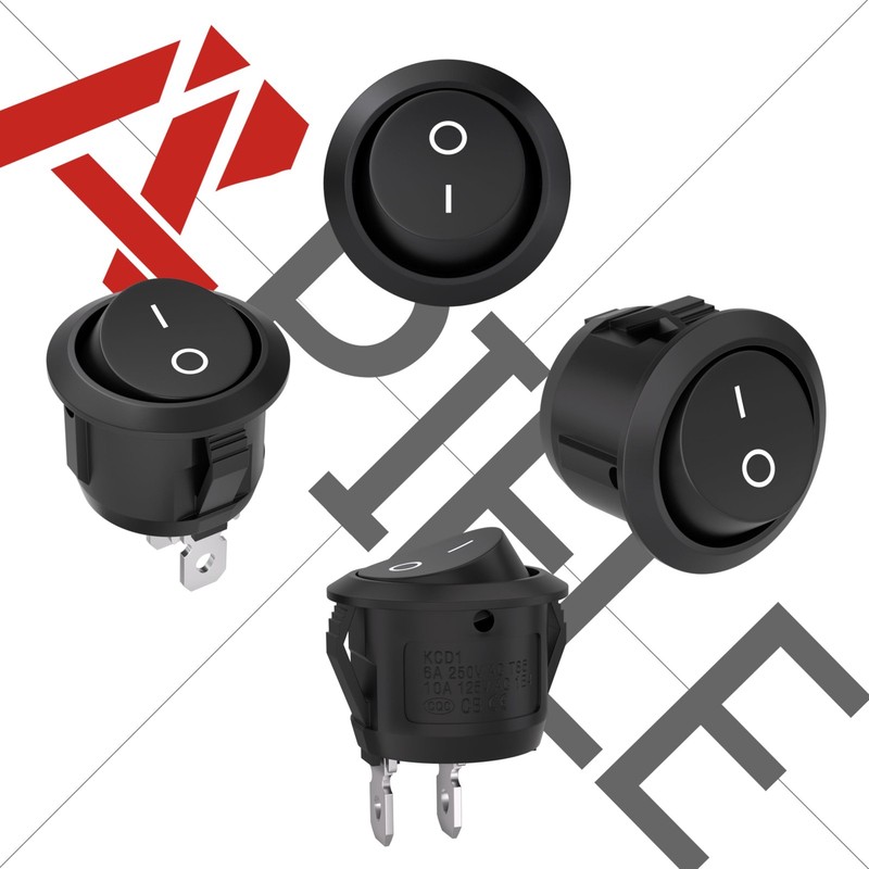 APIELE 5Pcs Rocker Switch ON Off KCD1 Mini Round Toggle Switch SPST 2Pin Snap... gallery