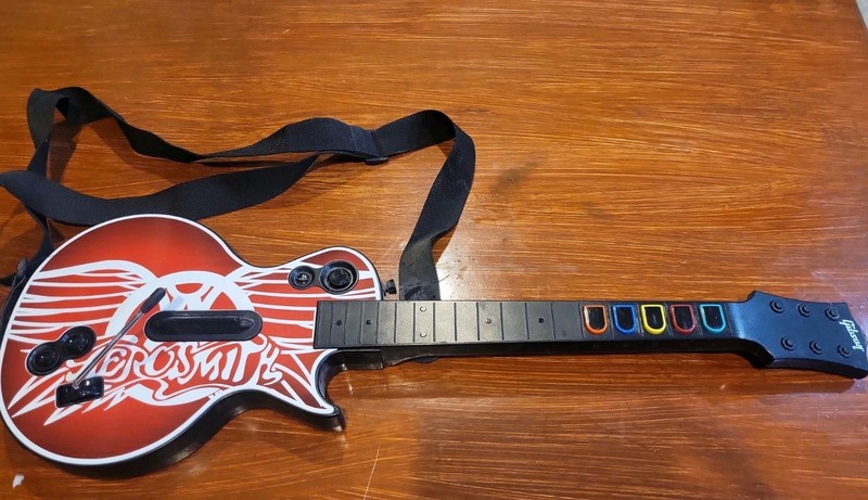 PS3 PlayStation Guitar Hero Gibson Les Paul Aerosmith Wireless Guitar UNTESTED