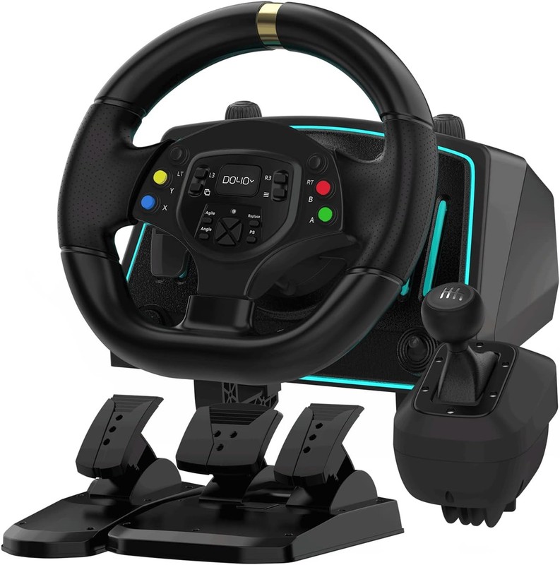Racing Simulator Steering Wheel Pedal Kit