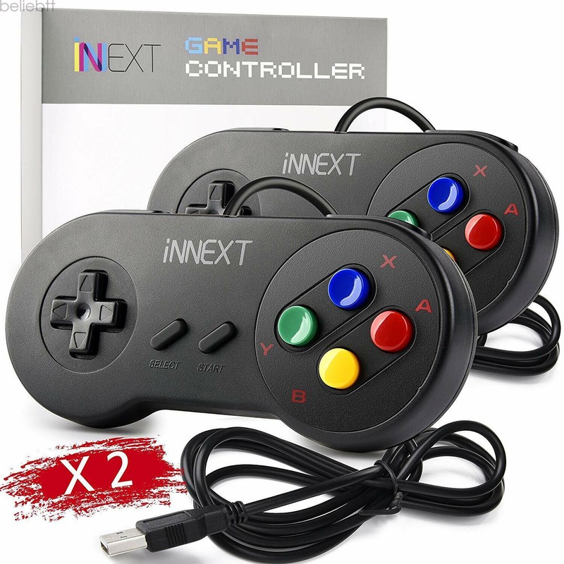 2 Pack Wired/ Wireless SNES USB Controller Gamepad Joystick Super Classic for PC gallery