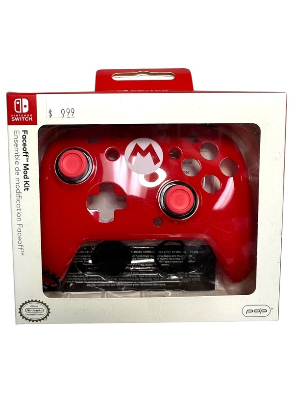 pdp faceoff faceplate mod kit red mario NEW