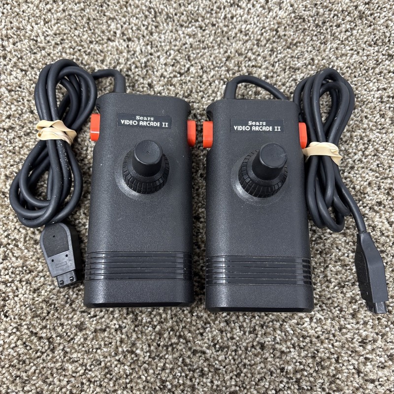 Set of 2 Atari Sears Video Arcade II Controllers Joystick Paddles TESTED VGC