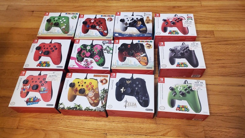 UNOPENED, New Wired Nintendo Switch Controller, Lot of 12 Factory Sealed gallery