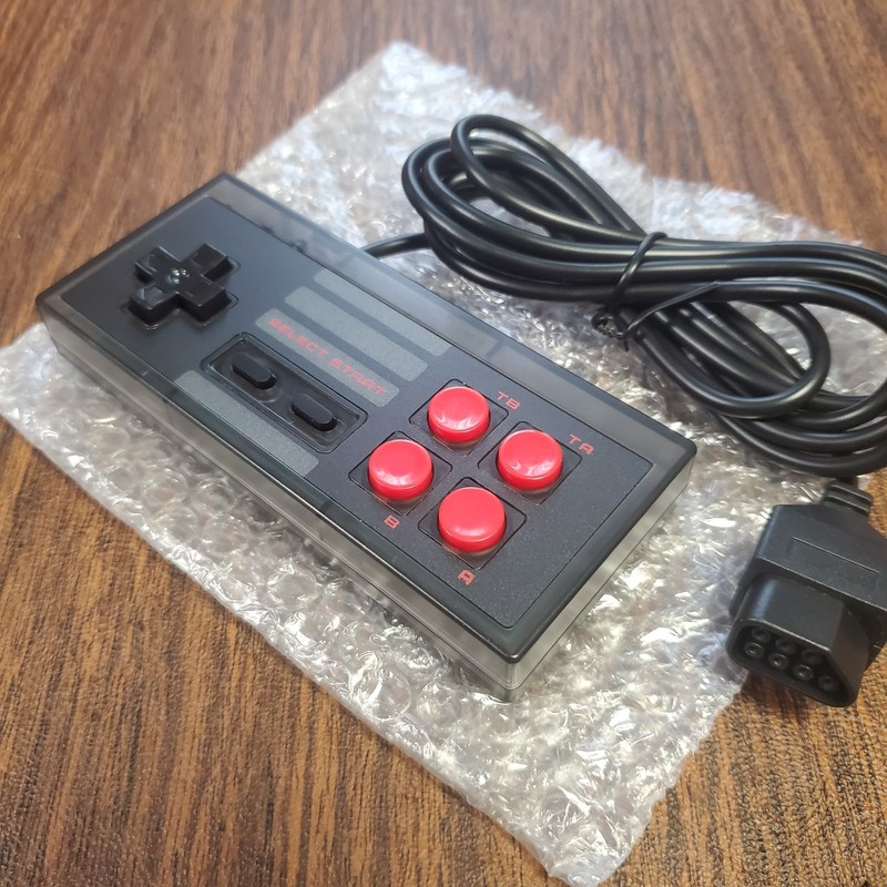 Replacement Controller For NES Nintendo Console Translucent Black Wired Gamepd gallery