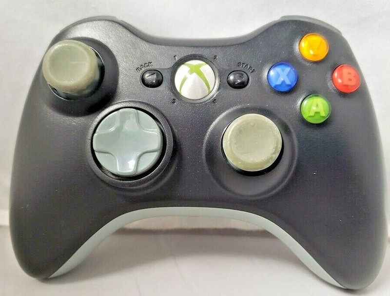 Official Microsoft XBox 360 & Windows Black Gray Wireless Game Controller 1403