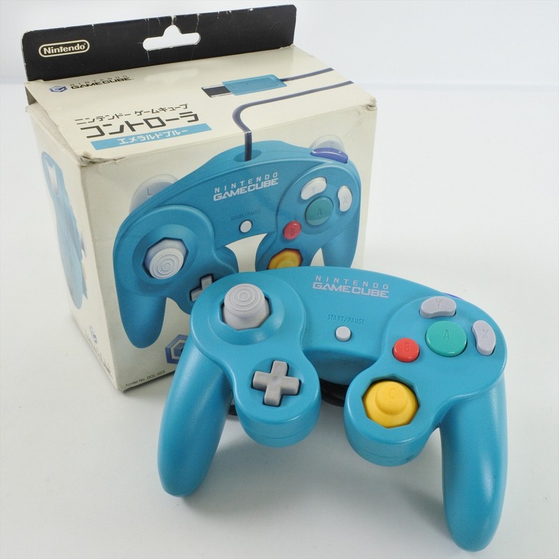Gamecube Official Controller Pad Emerald Blue Boxed Nintendo 1214