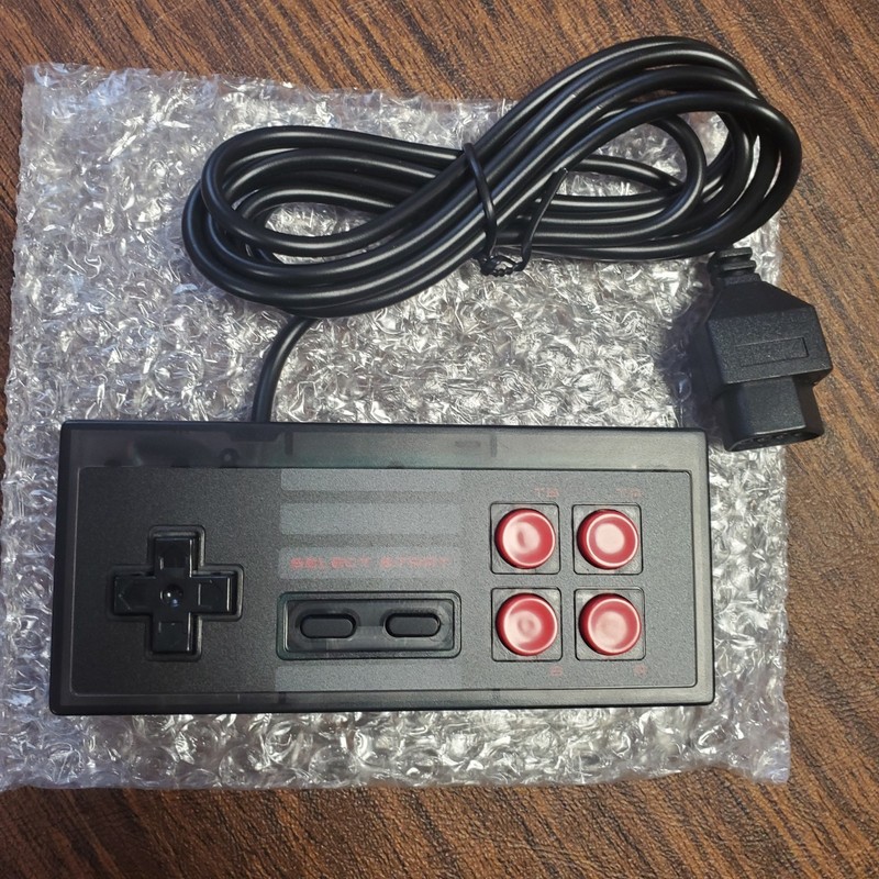 Replacement Controller For NES Nintendo Console Translucent Black Wired Gamepd gallery