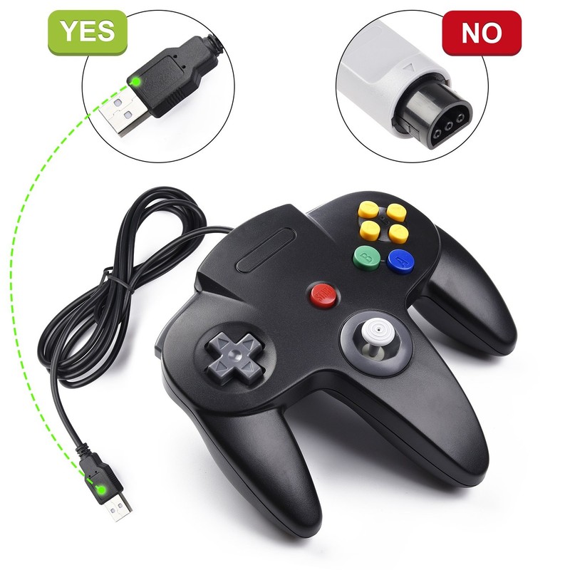 Classic N64 USB Controller, Retro N64 Remote Wired Joystick Gamepad Emulator... gallery