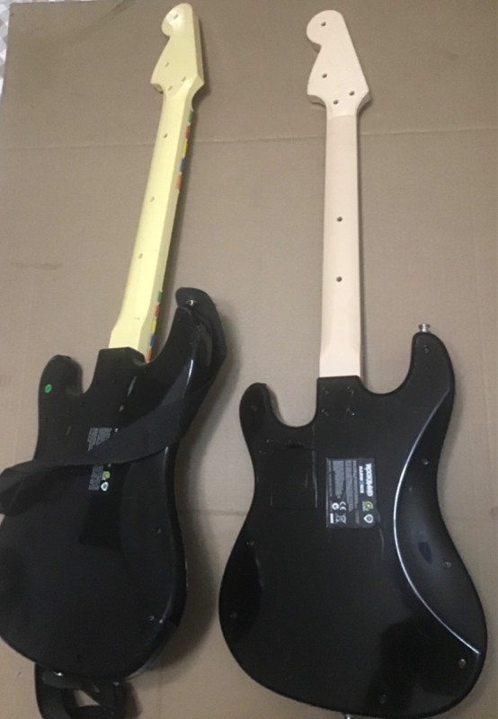 1 wired & 1 wireless Harmonix Fender Stratocaster PS3 Guitar Controller - gallery
