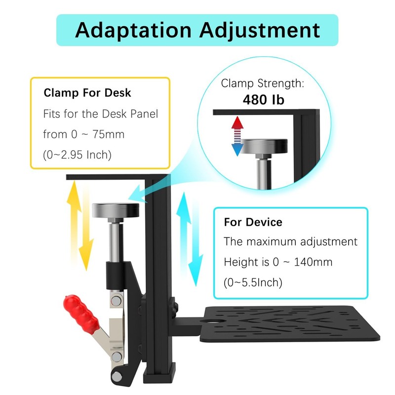 Universal Desk Mount Clamp for Sim Racing Wheel Stand & Shifter - Compatible wit gallery