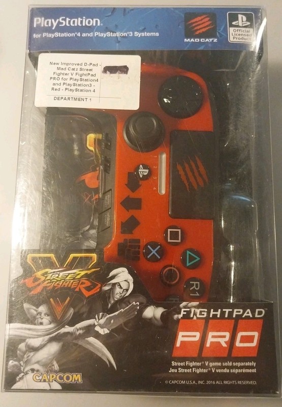 Mad Catz Playstation Street Fighter V Fight Pad PRO PS3 PS4 Controller Red NEW