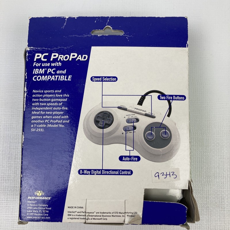 Vintage InterAct SV-255 IBM PC Propad Gameport Game Pad Controller New In Box gallery