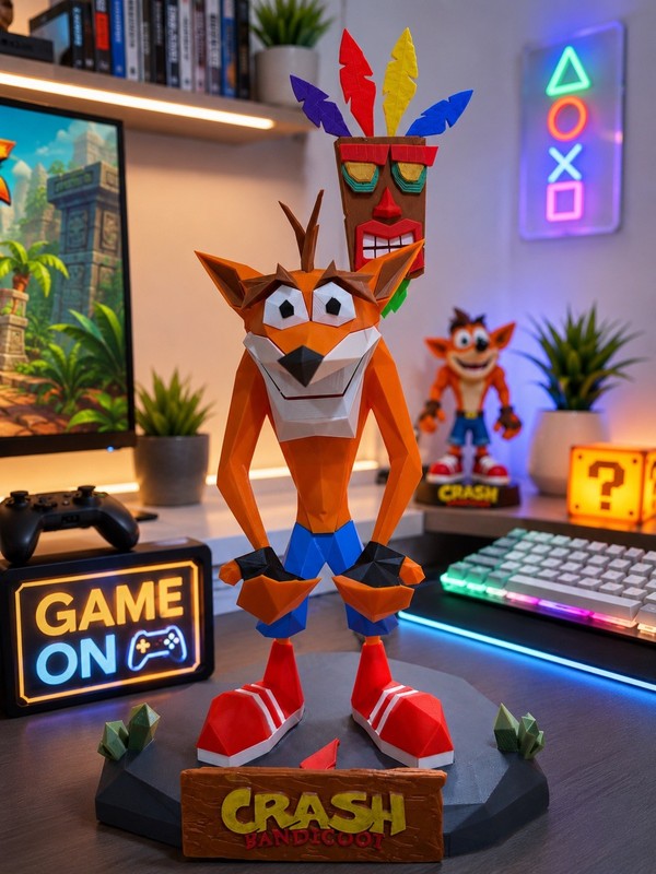Crash Bandicoot PS1 3D printed Controller Holder & Phone Stand 9 inches high gallery