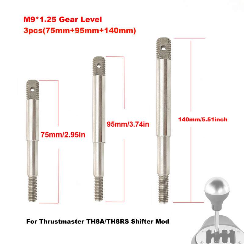 3 Kit Gear Level For Thrustmaster TH8A TH8RS Shifter Mod Suits OEM Knob M9x1.25