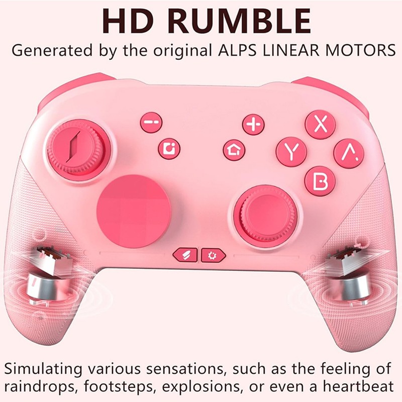 Switch Pro Controller Wireless Gamepad with Vibration ALPS Joysticks Turbo Pink gallery