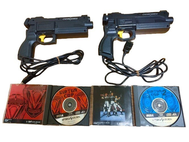 2 Virtua Gun HSS-0122 with Virtua Cop 1 & 2 | Sega Saturn SS Japan | tested Rare