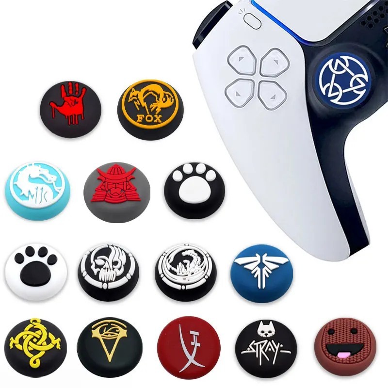 PS4 PS5 Thumb Grip Caps 2Pcs Silicone Analog Stick Extenders Controller Cover gallery