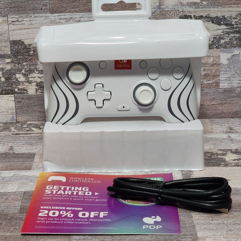 PDP- Afterglow Wave Wireless RGB Gaming Controller for Nintendo Switch, White ** gallery