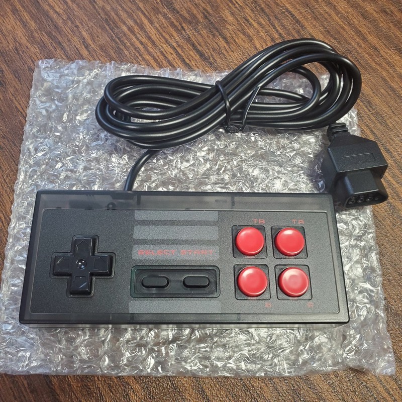 Replacement Controller For NES Nintendo Console Translucent Black Wired Gamepd gallery